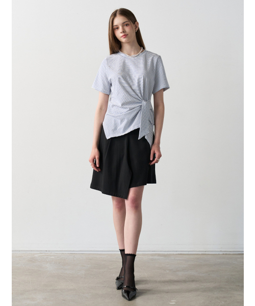 LE YIEL（ルイエル）の「アシンメトリックストライプTシャツ_ブルー（Tシャツ/カットソー・レディース・ブルー・MEDIUM）」の4枚目の写真
