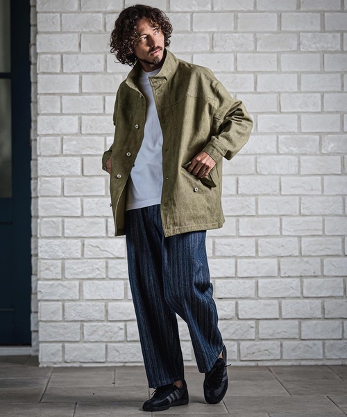 CAMBIO（カンビオ）の「mj11682- M-65ミリタリースタンドムラツイルジャケット(BP-BFA0128)（ミリタリージャケット・メンズ・ブラック/カーキ/アイボリー・L/M/S）」の6枚目の写真