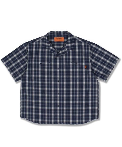 UNIVERSAL OVERALL(ユニバーサルオーバーオール)の「UNIVERSAL OVERALL / OPEN COLLAR CHECK ST / チェック柄オープンカラー半袖シャツ(シャツ/ブラウス・メンズ・ベージュ系その他7/ホワイト×ブルー・S/M/L)」の17枚目の写真