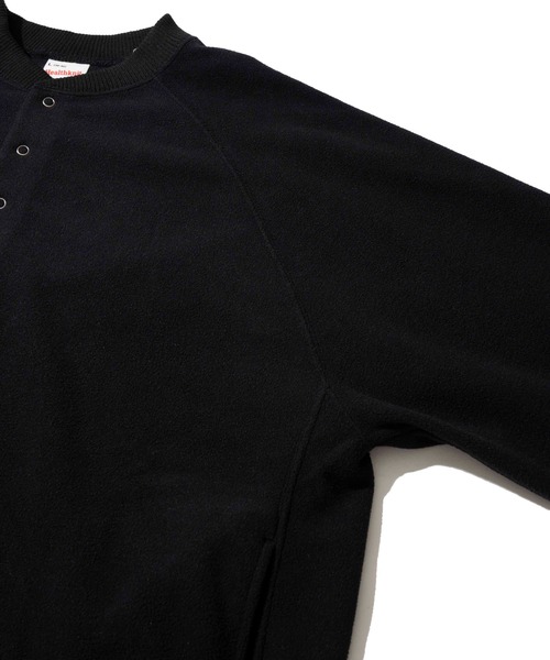 Healthknit(ヘルスニット)の「【Healthknit】Thermal Fleece Henlyneck L/S / ヘンリーネック ロングスリーブ サーマルフリース(スウェット・メンズ・ブラック/ネイビー・MEDIUM/LARGE/X-LARGE)」の9枚目の写真