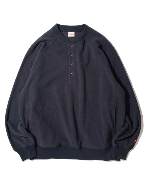 Healthknit(ヘルスニット)の「【Healthknit】Thermal Fleece Henlyneck L/S / ヘンリーネック ロングスリーブ サーマルフリース(スウェット・メンズ・ブラック/ネイビー・MEDIUM/LARGE/X-LARGE)」の5枚目の写真