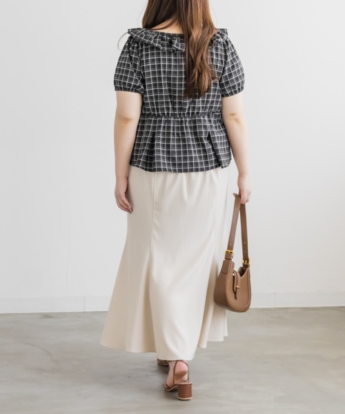 CLETTE(クレット)の「CLETTEオリジナルバルーンカラーチェックブラウス(シャツ/ブラウス・レディース・ブラック/グレー/ブルー・4L/3L/LL)」の18枚目の写真