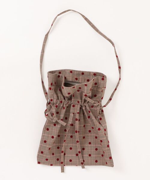 HOOK(フック)の「HOOK for girls ドットTRファブリック × ギャザー巾着 2WAYストリートバッグ(ハンドバッグ・レディース・ベージュ・FREE)」の12枚目の写真
