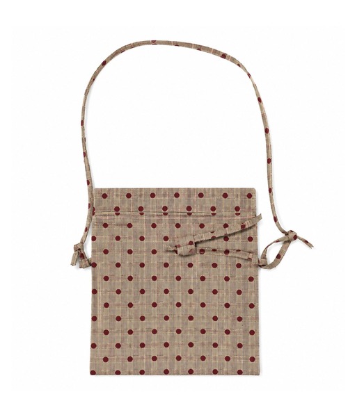 HOOK(フック)の「HOOK for girls ドットTRファブリック × ギャザー巾着 2WAYストリートバッグ(ハンドバッグ・レディース・ベージュ・FREE)」の7枚目の写真