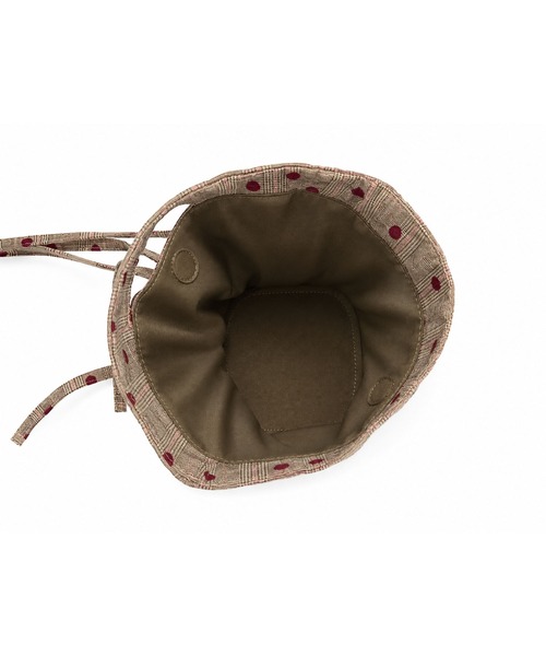 HOOK(フック)の「HOOK for girls ドットTRファブリック × ギャザー巾着 2WAYストリートバッグ(ハンドバッグ・レディース・ベージュ・FREE)」の11枚目の写真