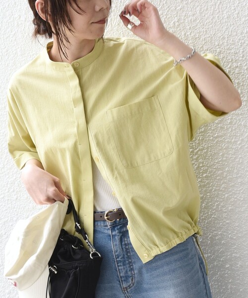 SHIPS Colors(シップス カラーズ)の「SHIPS Colors:〈手洗い可能〉ドロスト シャツ◇(シャツ/ブラウス・レディース・ブラウン/オフホワイト/クリーム/ブラック・ONE SIZE)」の8枚目の写真