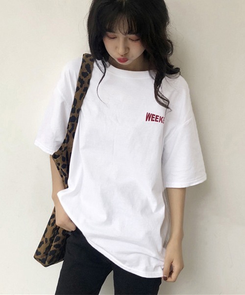 Miniministore(ミニミニストア)の「プリントTシャツ 半袖 新作 韓国風夏服(Tシャツ/カットソー・レディース・ホワイト/ブラック・FREE)」の3枚目の写真