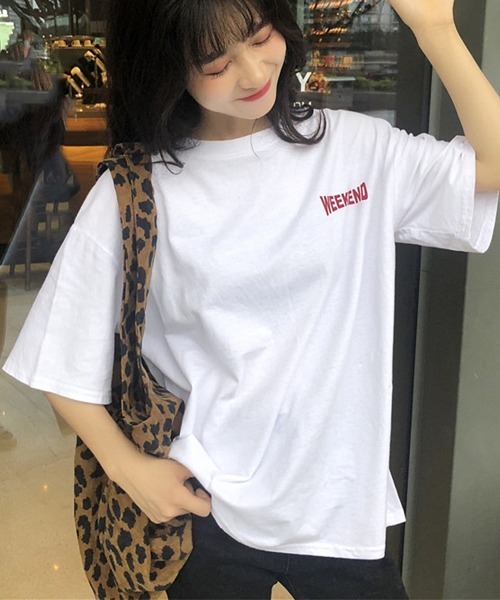 Miniministore(ミニミニストア)の「プリントTシャツ 半袖 新作 韓国風夏服(Tシャツ/カットソー・レディース・ホワイト/ブラック・FREE)」の5枚目の写真