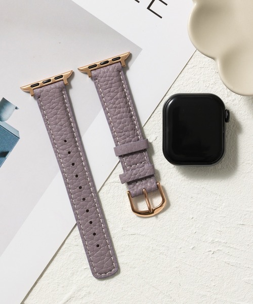 emonique(エモニーク)の「PUレザー アップルウォッチバンド Apple Watch バンド【38mm/40mm/41mm 対応】(デジタル腕時計・メンズ・パープル/ピンク/シルバー/イエロー/イエロー系/グリーン/ホワイト/ブラウン系/ブラウン・38)」の5枚目の写真