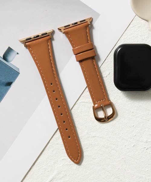 emonique(エモニーク)の「PUレザー アップルウォッチバンド Apple Watch バンド【38mm/40mm/41mm 対応】(デジタル腕時計・メンズ・パープル/ピンク/シルバー/イエロー/イエロー系/グリーン/ホワイト/ブラウン系/ブラウン・38)」の1枚目の写真