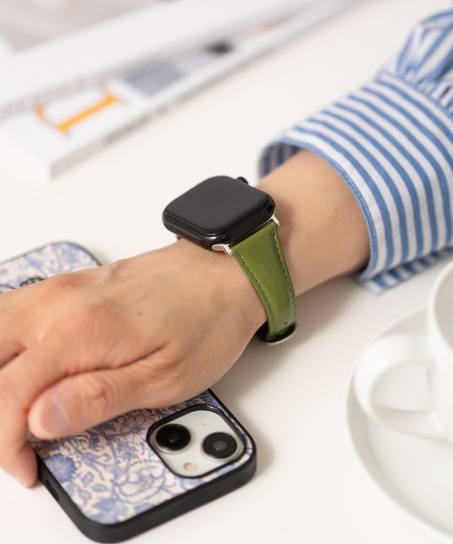 emonique(エモニーク)の「PUレザー アップルウォッチバンド Apple Watch バンド【38mm/40mm/41mm 対応】(デジタル腕時計・メンズ・パープル/ピンク/シルバー/イエロー/イエロー系/グリーン/ホワイト/ブラウン系/ブラウン・38)」の11枚目の写真