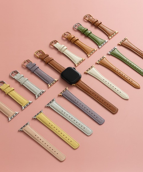 emonique(エモニーク)の「PUレザー アップルウォッチバンド Apple Watch バンド【38mm/40mm/41mm 対応】(デジタル腕時計・メンズ・パープル/ピンク/シルバー/イエロー/イエロー系/グリーン/ホワイト/ブラウン系/ブラウン・38)」の10枚目の写真