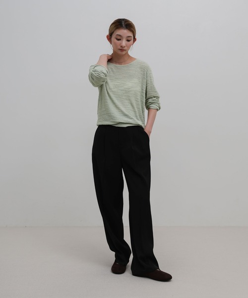select MOCA（セレクトモカ）の「メランジロングスリーブニットトップス（ニット/セーター・レディース・グリーン/グレー/ホワイト・FREE）」の13枚目の写真