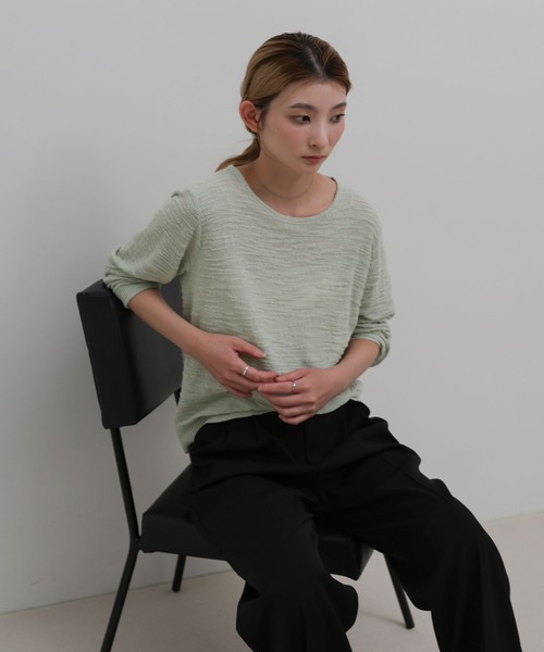 select MOCA（セレクトモカ）の「メランジロングスリーブニットトップス（ニット/セーター・レディース・グリーン/グレー/ホワイト・FREE）」の12枚目の写真