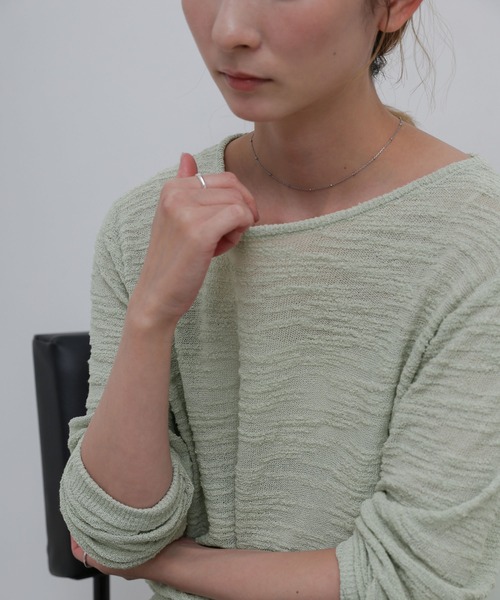 select MOCA（セレクトモカ）の「メランジロングスリーブニットトップス（ニット/セーター・レディース・グリーン/グレー/ホワイト・FREE）」の9枚目の写真
