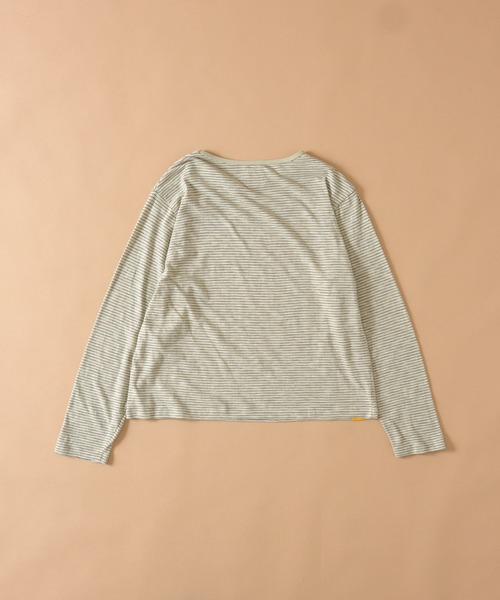 Zooodle(ズードル)の「Border Long Sleeve T-Shirt - ボーダーロンT -(Tシャツ/カットソー・メンズ・ミント/ブラック・MEDIUM/LARGE)」の4枚目の写真
