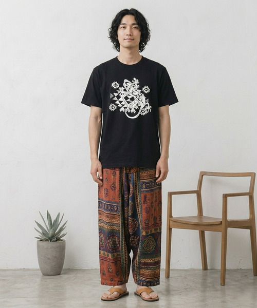 ZIP FIVE（ジップファイブ）の「エスニック Ｔシャツ ヤモリ オルテガ（Tシャツ/カットソー・メンズ・ホワイト/グレー/ブラック/ベージュ・X-LARGE/MEDIUM/LARGE）」の6枚目の写真
