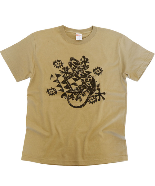 ZIP FIVE（ジップファイブ）の「エスニック Ｔシャツ ヤモリ オルテガ（Tシャツ/カットソー・メンズ・ホワイト/グレー/ブラック/ベージュ・X-LARGE/MEDIUM/LARGE）」の13枚目の写真