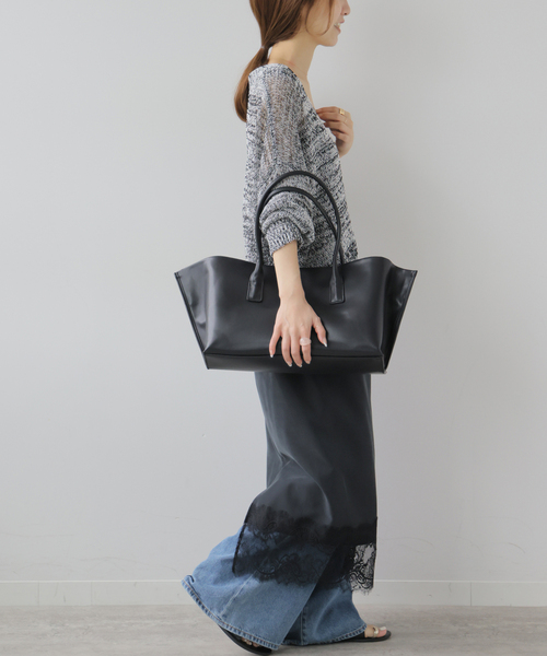 JOURNAL STANDARD relume(ジャーナルスタンダード レリューム)の「ペーパーヤーンミックスカーディガン(カーディガン/ボレロ・レディース・チャコールグレー/ブラック・FREE)」の13枚目の写真
