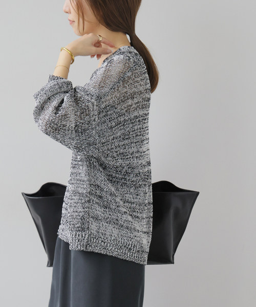 JOURNAL STANDARD relume(ジャーナルスタンダード レリューム)の「ペーパーヤーンミックスカーディガン(カーディガン/ボレロ・レディース・チャコールグレー/ブラック・FREE)」の16枚目の写真