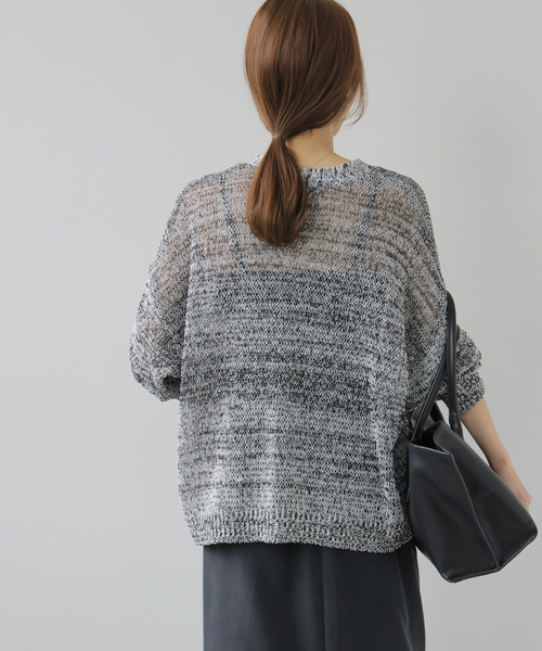 JOURNAL STANDARD relume(ジャーナルスタンダード レリューム)の「ペーパーヤーンミックスカーディガン(カーディガン/ボレロ・レディース・チャコールグレー/ブラック・FREE)」の17枚目の写真