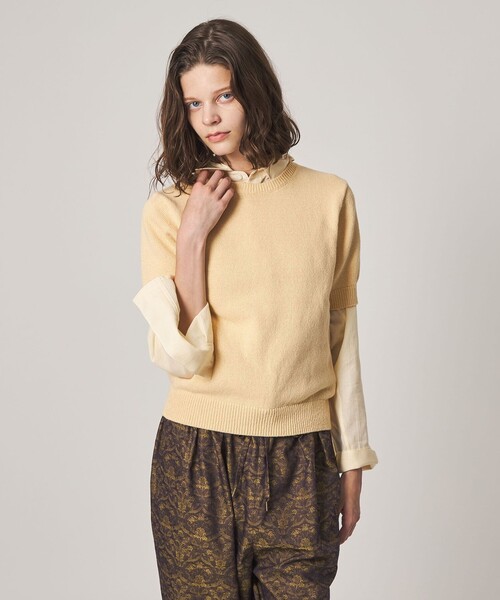 Steven Alan(スティーブンアラン)の「<Steven Alan>ハーフスリーブ ニット プルオーバー(ニット/セーター・レディース・ブラック/ナチュラル/オリーブ・FREE)」の2枚目の写真