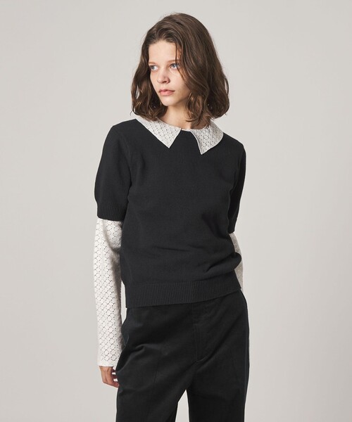 Steven Alan(スティーブンアラン)の「<Steven Alan>ハーフスリーブ ニット プルオーバー(ニット/セーター・レディース・ブラック/ナチュラル/オリーブ・FREE)」の15枚目の写真