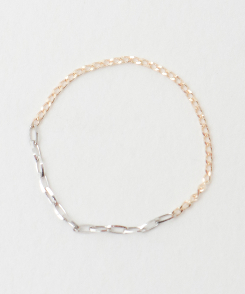 martinique(マルティニーク)の「【wePERM /ウィパーマ 】Asymmetric Chain Ring3(K10) : 2(PT)(リング・レディース・ゴールド・3/2/1)」の1枚目の写真