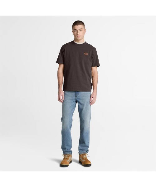 Timberland(ティンバーランド)の「半袖レザー バッジ ヘビーウェイト Tシャツ メンズ(Tシャツ/カットソー・メンズ・ブラック・XX-LARGE/X-LARGE/LARGE)」の2枚目の写真