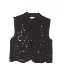 Cut Lace Twill Vest