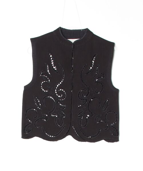 TODAYFUL(トゥデイフル)の「Cut Lace Twill Vest(その他アウター・メンズ・ブラック/オフホワイト・FREE)」の1枚目の写真