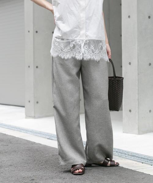 ITEMS URBANRESEARCH(アイテムズ アーバンリサーチ)の「ドビーワイドパンツ(その他パンツ・レディース・ベージュ/チャコールグレー・FREE)」の10枚目の写真