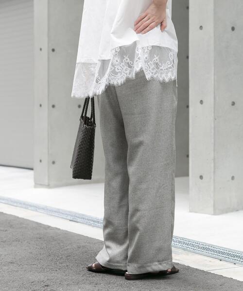 ITEMS URBANRESEARCH(アイテムズ アーバンリサーチ)の「ドビーワイドパンツ(その他パンツ・レディース・ベージュ/チャコールグレー・FREE)」の11枚目の写真