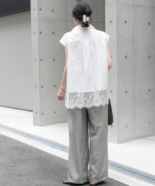 ITEMS URBANRESEARCH(アイテムズ アーバンリサーチ)の「ドビーワイドパンツ(その他パンツ・レディース・ベージュ/チャコールグレー・FREE)」の14枚目の写真