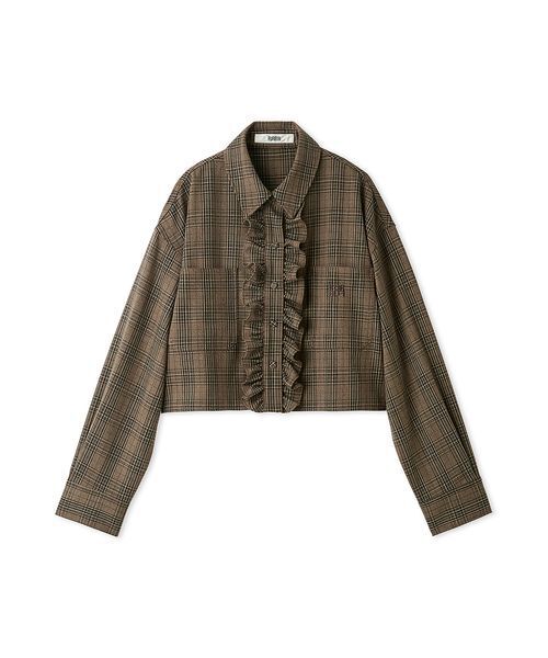 FURFUR(ファーファー)の「ロゴ刺繍フリルシャツ(シャツ/ブラウス・レディース・グレー/ブラウン/ピンク/チェック・F)」の18枚目の写真