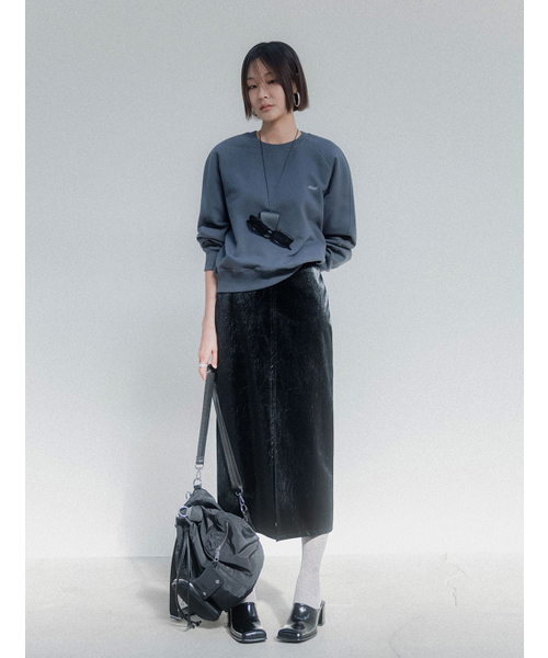 MEMUA（メムア）の「ベルルッテレザー ロングミディスカート(レッド)（スカート・レディース・ブラウン/レッド/ブラック/アイボリー・SMALL/LARGE/MEDIUM）」の7枚目の写真
