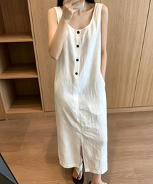 ノースリーブフロントスリットワンピース