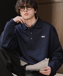 PENNEYS（ぺニーズ）の「PENNEYS ぺニーズ 別注コラボ オーバーサイズ裏起毛ワンポイントロゴワッペン刺繍スウェットポロシャツ（スウェット）」