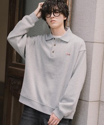PENNEYS（ぺニーズ）の「PENNEYS ぺニーズ 別注コラボ オーバーサイズ裏起毛ワンポイントロゴワッペン刺繍スウェットポロシャツ（スウェット）」