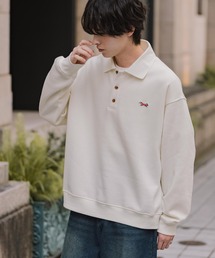 PENNEYS（ぺニーズ）の「PENNEYS ぺニーズ 別注コラボ オーバーサイズ裏起毛ワンポイントロゴワッペン刺繍スウェットポロシャツ（スウェット）」
