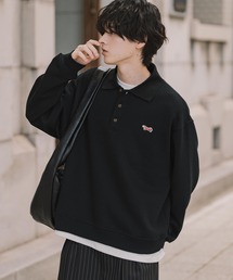 PENNEYS（ぺニーズ）の「PENNEYS ぺニーズ 別注コラボ オーバーサイズ裏起毛ワンポイントロゴワッペン刺繍スウェットポロシャツ（スウェット）」