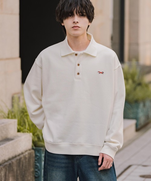 刷毛保暖LOGO刺繡大學POLO衫