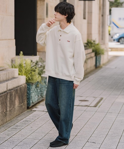 刷毛保暖LOGO刺繡大學POLO衫