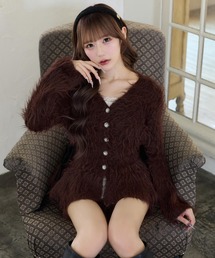 【Premium order/セットアップ可能/パンツ別売り】ふわモテリボンペプラムニット