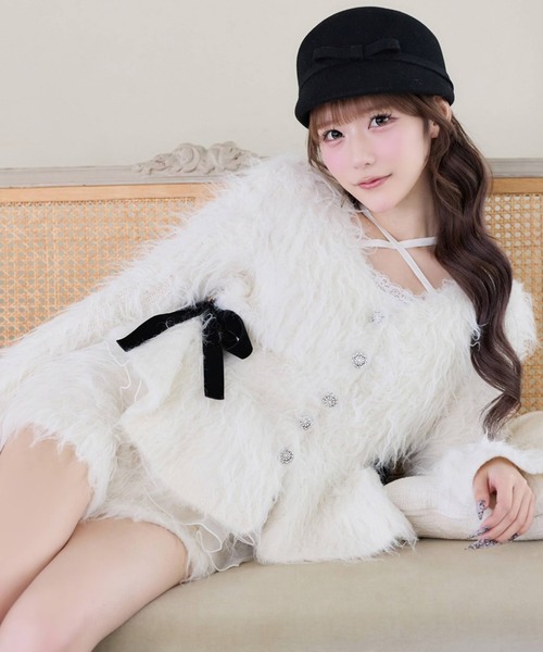 [Premium order/возможна подгонка/раздельная продажа штанов] Fuwamoto Ribon Peplum Knit — премиальная вязаная вещь с оборками