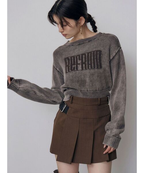 MURUA(ムルーア)の「ウォッシュシャギーロゴニット 秋服 冬服(ニット/セーター・レディース・ブルー/ブラウン/ピンク/ブラック・FREE)」の3枚目の写真