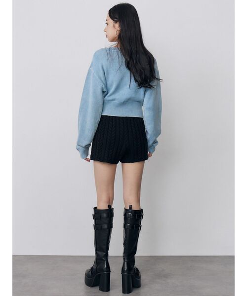 MURUA(ムルーア)の「ウォッシュシャギーロゴニット 秋服 冬服(ニット/セーター・レディース・ブルー/ブラウン/ピンク/ブラック・FREE)」の7枚目の写真