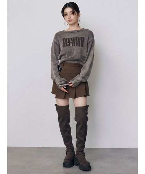 MURUA(ムルーア)の「ウォッシュシャギーロゴニット 秋服 冬服(ニット/セーター・レディース・ブルー/ブラウン/ピンク/ブラック・FREE)」の9枚目の写真