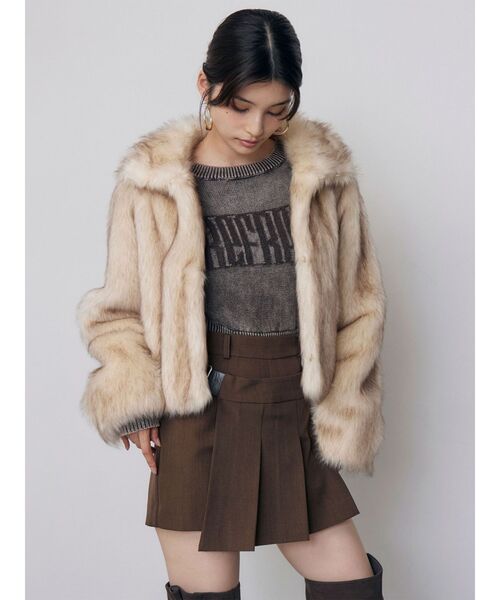 MURUA(ムルーア)の「ウォッシュシャギーロゴニット 秋服 冬服(ニット/セーター・レディース・ブルー/ブラウン/ピンク/ブラック・FREE)」の10枚目の写真