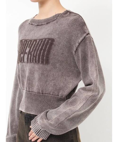 MURUA(ムルーア)の「ウォッシュシャギーロゴニット 秋服 冬服(ニット/セーター・レディース・ブルー/ブラウン/ピンク/ブラック・FREE)」の15枚目の写真